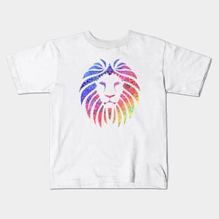 Rainbow Lion Pride White Big Logo Kids T-Shirt